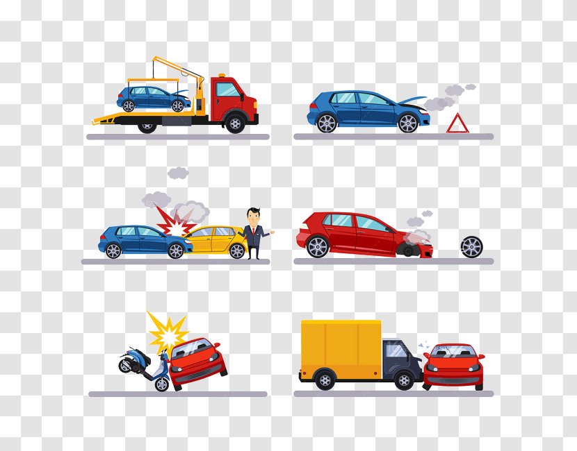 Cartoon Traffic Collision Illustration - Tire - Accident Transparent PNG