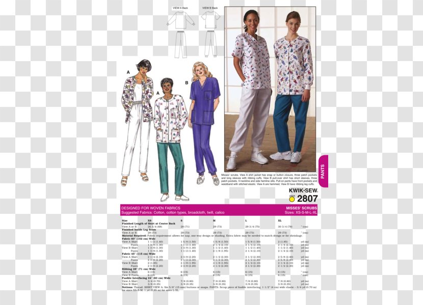 Scrubs Simplicity Pattern Sewing Pajamas - Purple - Nurse Uniform Transparent PNG