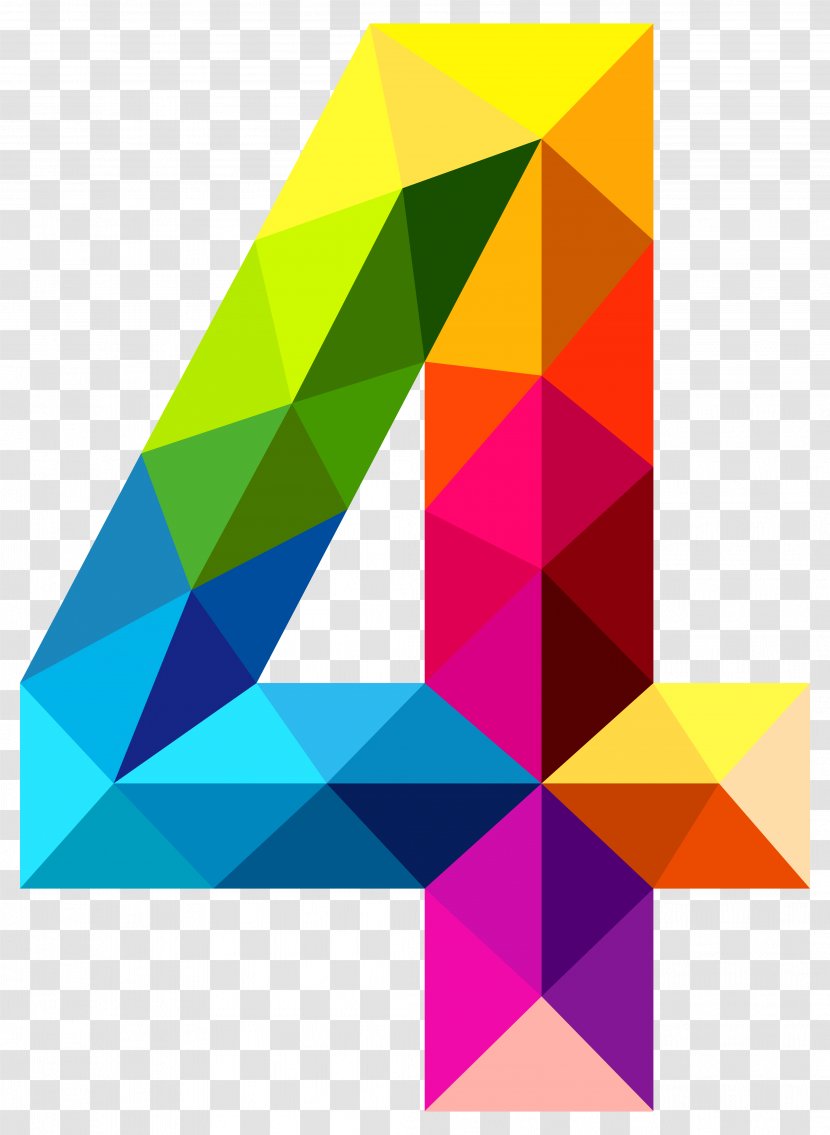 Papua New Guinea Icon Number Data - Royalty Free - Colourful Triangles Four Clipart Image Transparent PNG