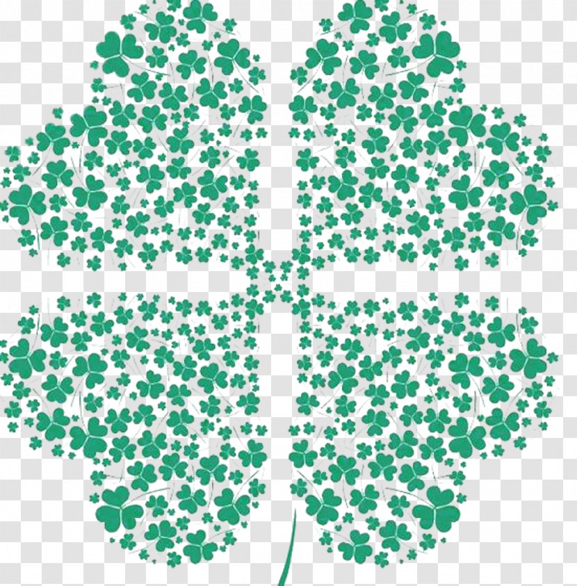 Four-leaf Clover Poster Illustration - Grass - Big Picture Material Transparent PNG