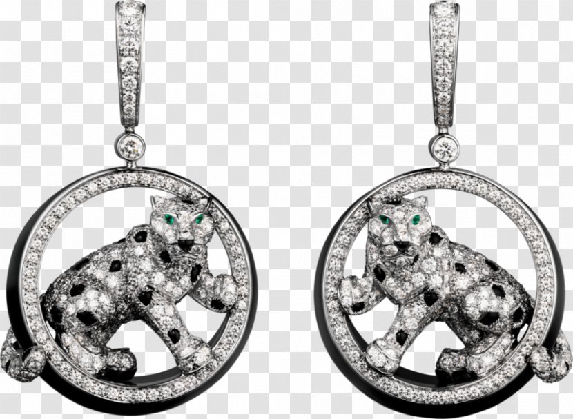 Earring Cartier Jewellery Diamond - Cheetah Earrings Transparent PNG