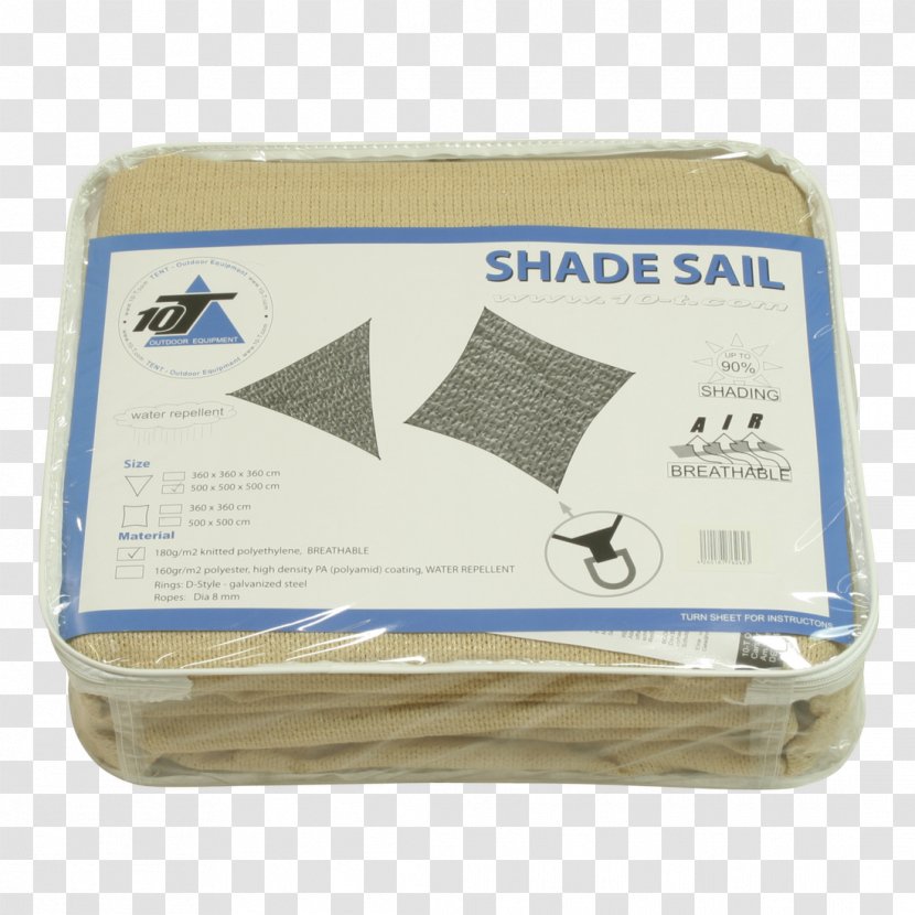 10T Emerson 500 - Sail Shade - Triangle Sun Awning Tarp, 500cm, Knitted Fabric, 90% UV-Protection Textile TarpaulinKnitting & Ready Made Logo Transparent PNG