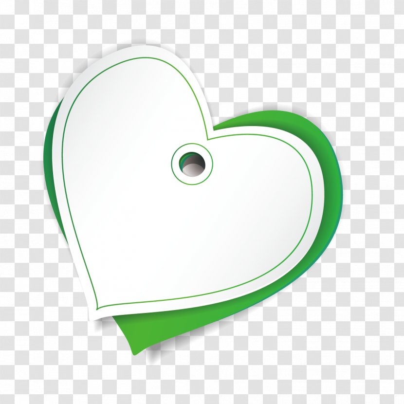 Template Heart - Silhouette - Vector Green Love Tag Blank Transparent PNG