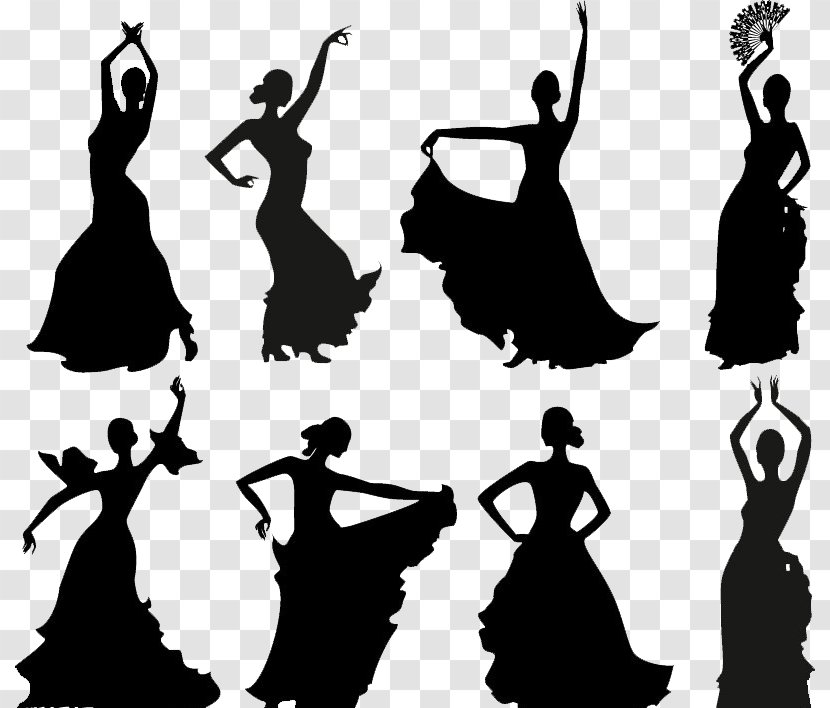 Dance Flamenco Silhouette Mural Wallpaper - Peacock Transparent PNG