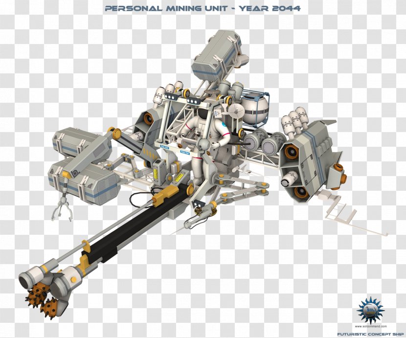 Mining Industry Ship Transport Spacecraft - 3d Modeling - Concept Starship Transparent PNG