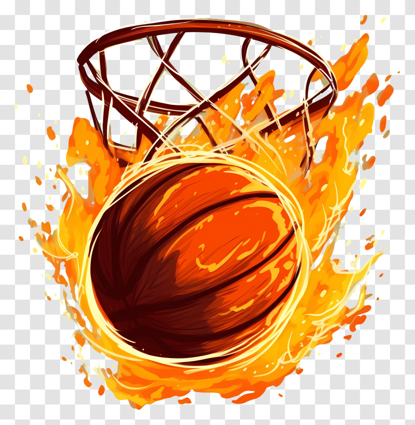 Basketball - Fiery Basketball Shot Transparent PNG