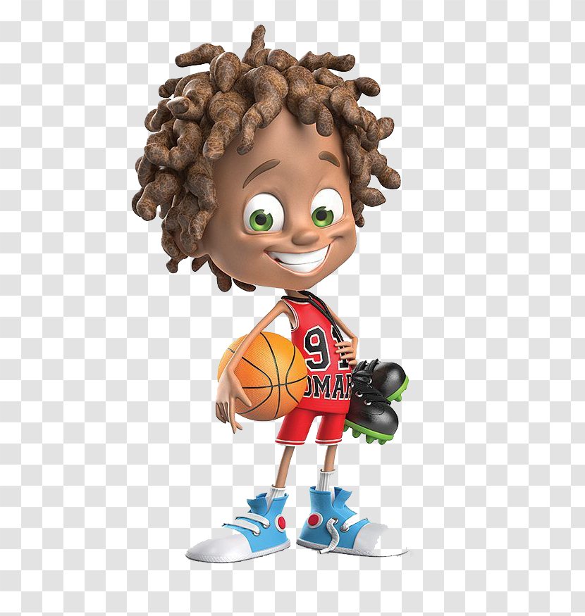 Character Design Cartoon Child - Shading - 3d Curls Basketball Boy Transparent PNG