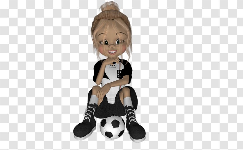 Doll Black And White Toy - Dessin Animxe9 - Sitting On A Soccer Transparent PNG