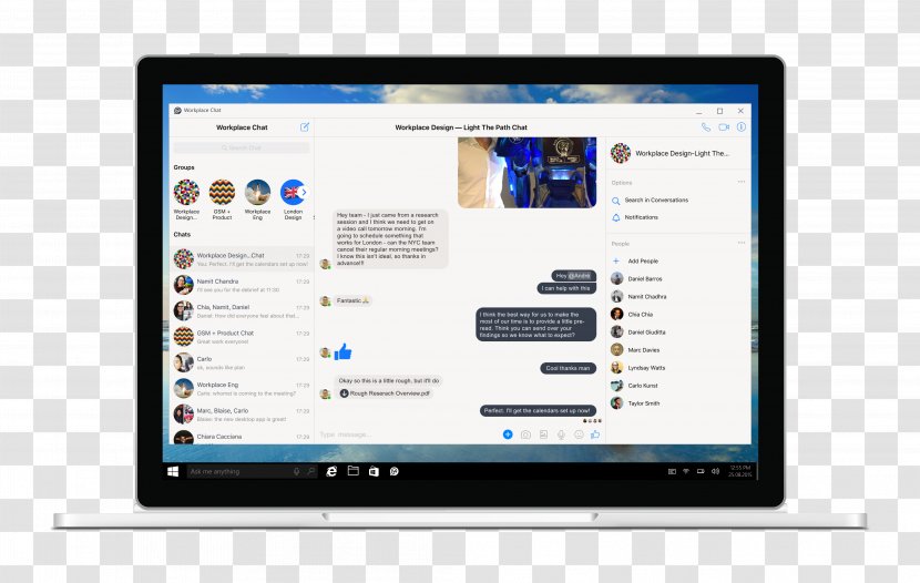 Workplace By Facebook Online Chat Messaging Apps Desktop Sharing - Sci-tech Information Transparent PNG