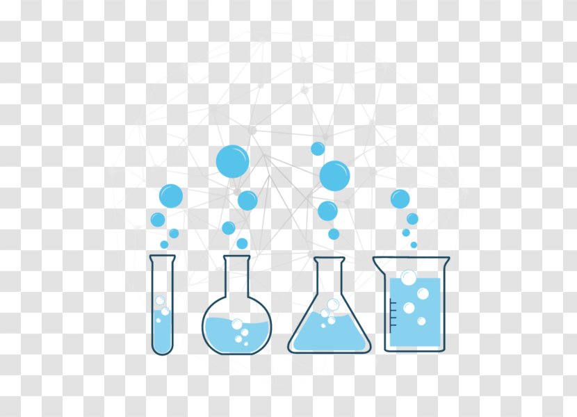 Laboratory Flask Blue Line Water Art - Diagram Chemistry Transparent PNG