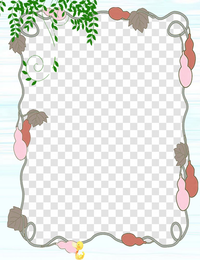 Paper Picture Frame Wallpaper - Branch - Gourd Child Photo Border Element Transparent PNG