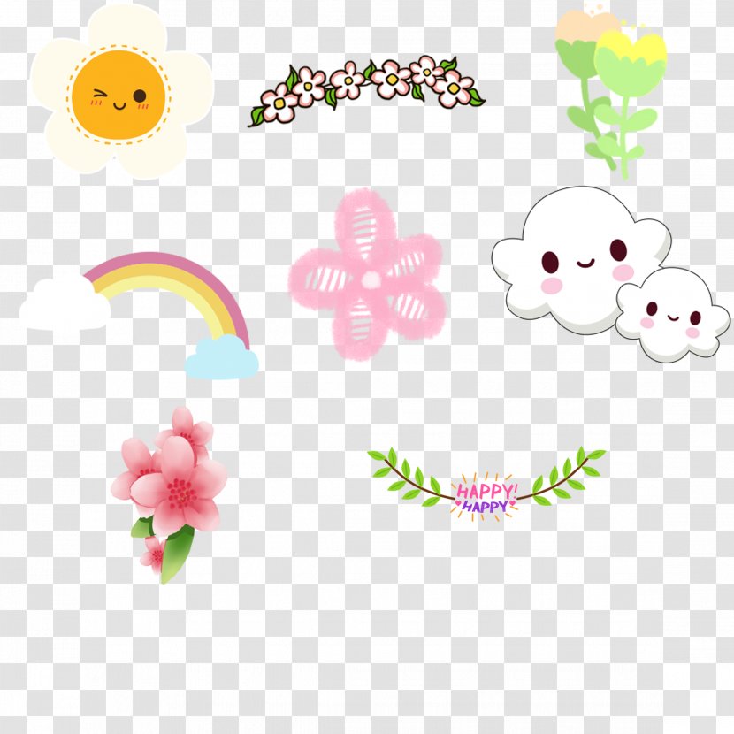 Cartoon Clip Art - Yellow - Weather Creative Flowers Transparent PNG