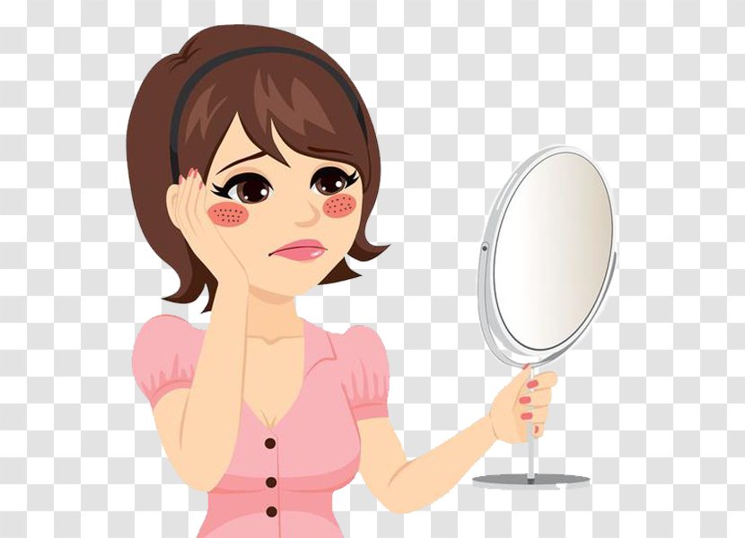 Sadness Woman Cartoon Illustration - Heart - A In The Mirror Transparent PNG