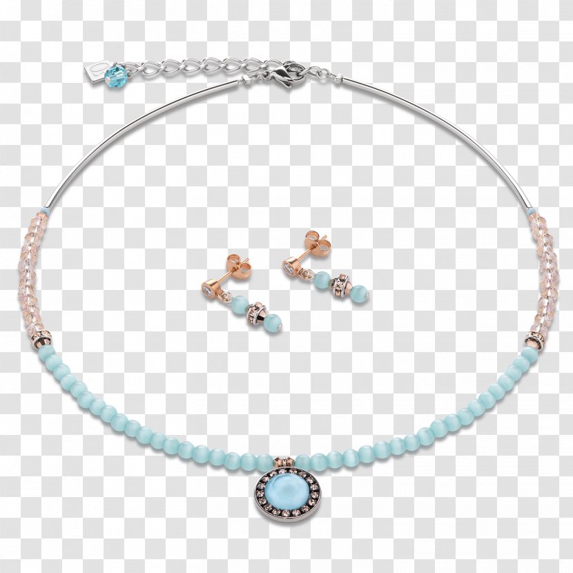 Necklace Swarovski Crystals Glass With Leaf Silver Turquoise Pearl Bead - Jewelry Transparent PNG