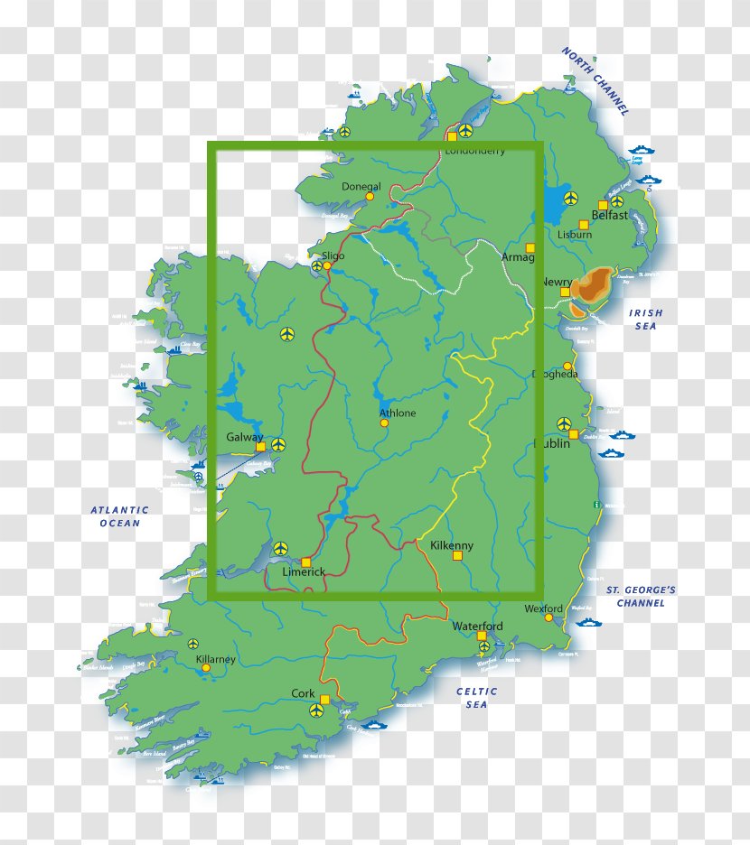 Ireland Ecoregion Water Resources Map Land Lot - Lake Transparent PNG