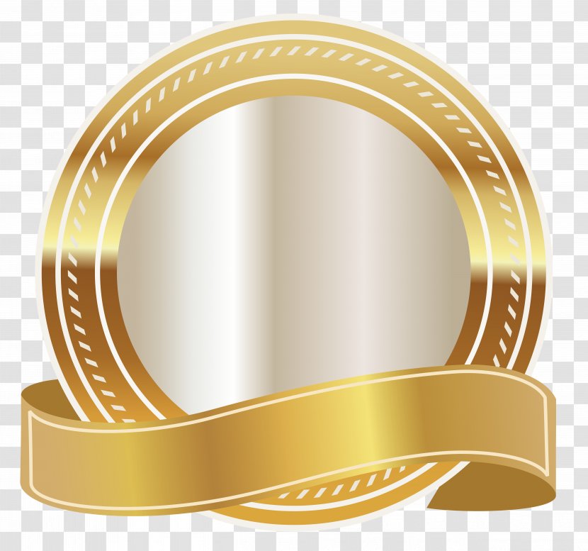 Gold - Brand - Seal With Ribbon Clipart Image Transparent PNG