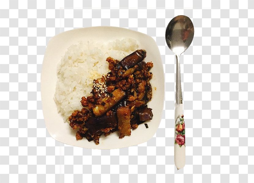 Rice Cake Dish Korean Cuisine Chinese Cooked - Cereal - Minced Meat And Eggplant Steamed Transparent PNG