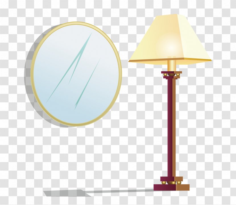 Yellow Angle Font - Electric Light - Flat Bedroom Mirror And Lamp Transparent PNG