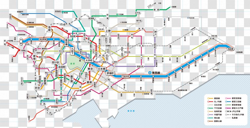 Tokyo Metro Tōzai Line 振替輸送 Map Diagram Library Transparent Png