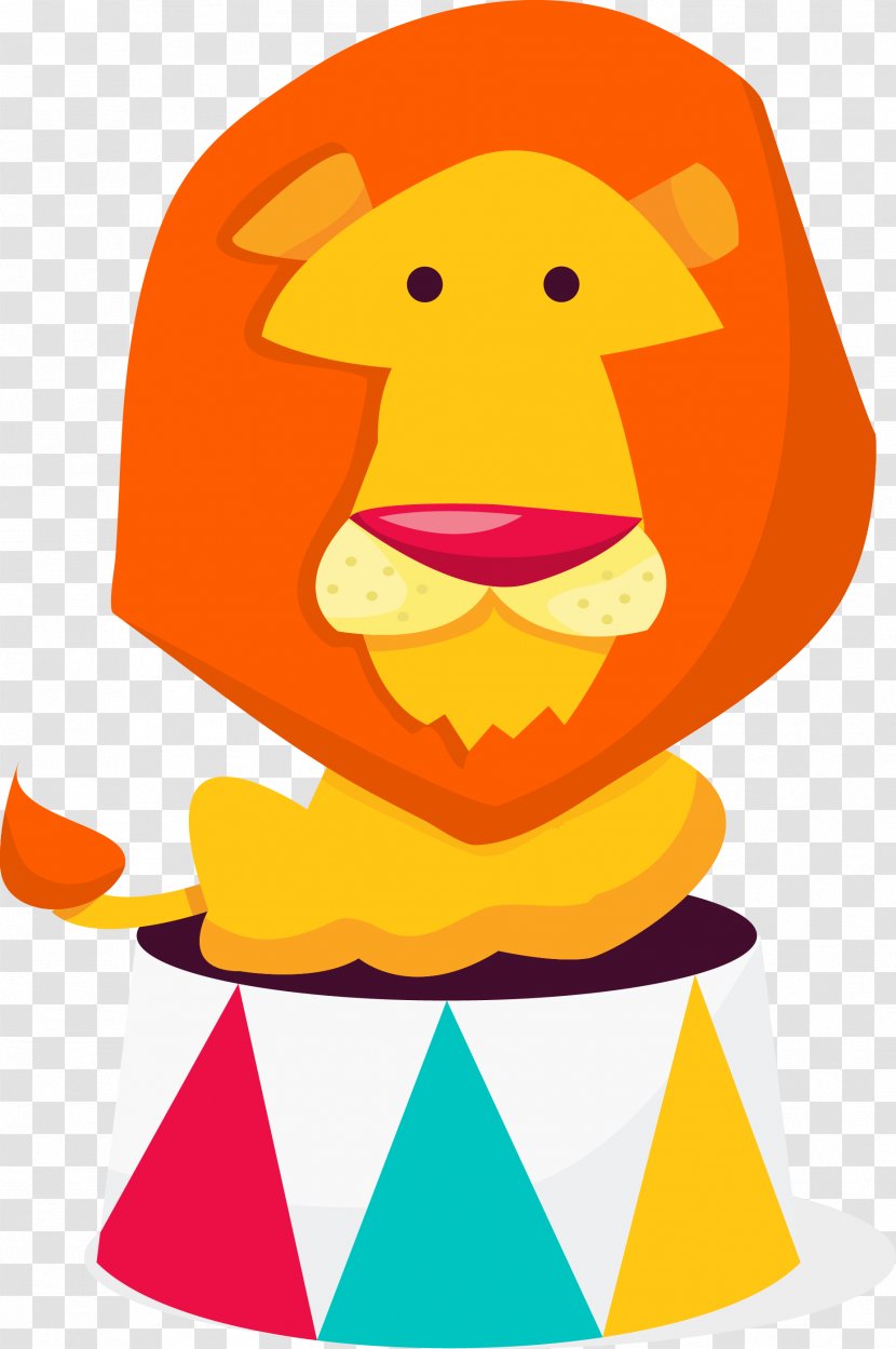 Lion Performance Circus Clip Art - Orange - Vector Material Transparent PNG