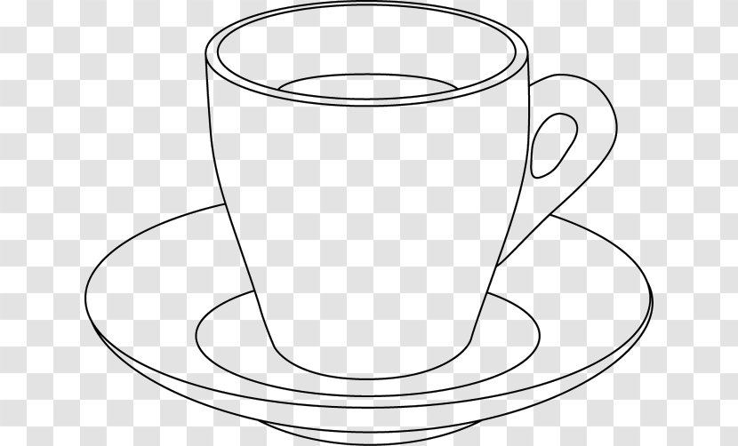 Coffee Cup Black And White Saucer Teacup - Mug Transparent PNG
