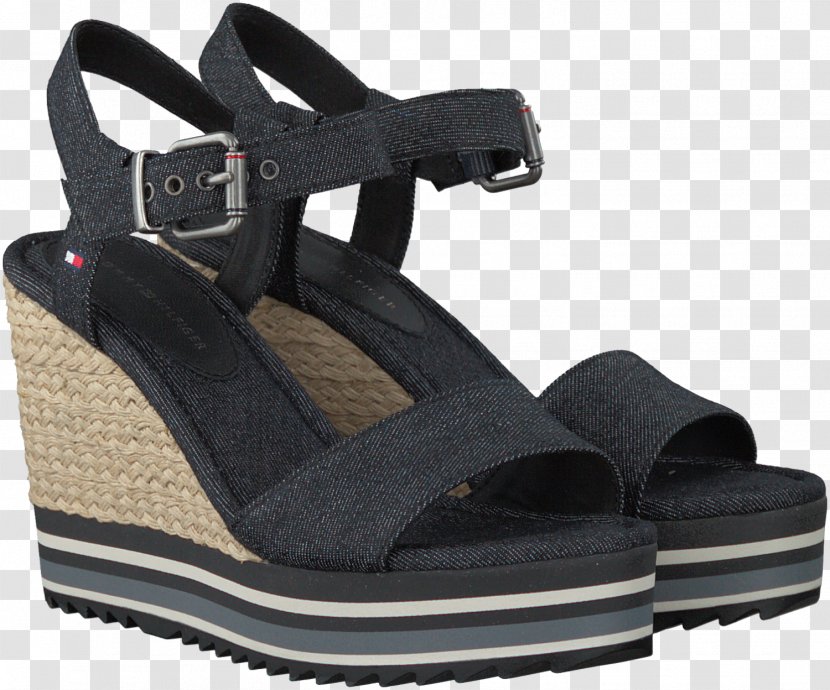 Shoe Sandal Footwear Espadrille Wedge - Black Transparent PNG