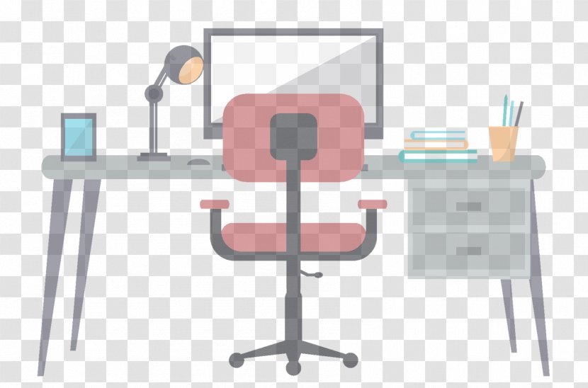 Office Chair Table Furniture Desk Line - Computer Monitor Accessory - Output Device Transparent PNG