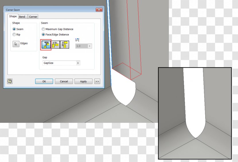 Autodesk Inventor Hemming And Seaming Sheet Metal Computer Software - Corner Transparent PNG