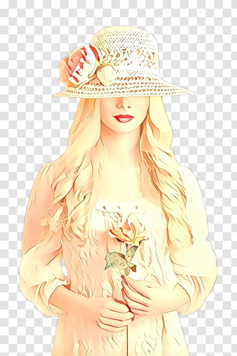Clothing Hat Sun Headgear Blond - Long Hair Costume Transparent PNG