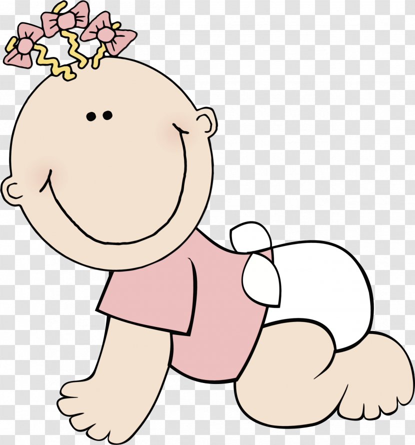 Cartoon Pink Cheek Clip Art Child - Watercolor - Toddler Head Transparent PNG
