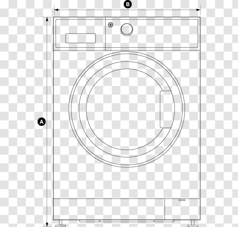 White Line Art Font - Home Appliance - Drum Washing Machine Transparent PNG