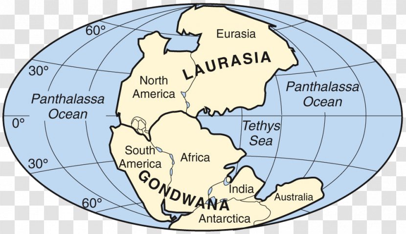 Panthalassa Laurasia Pangaea Gondwana Tethys Ocean - Continent - Earth Transparent PNG