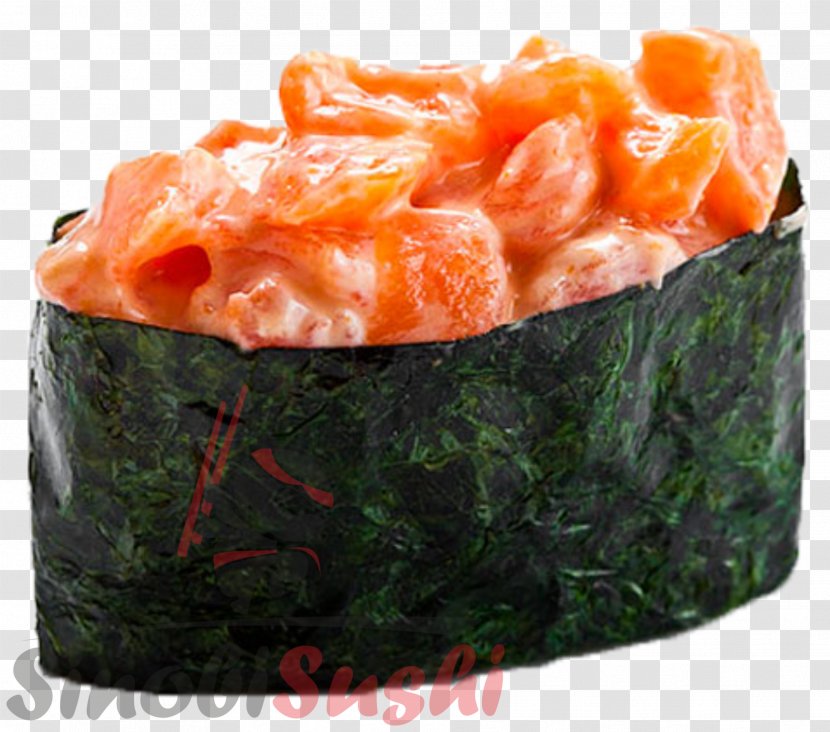Sushi Pizza Japanese Cuisine Makizushi Smoked Salmon - Tuna - SALMON Transparent PNG