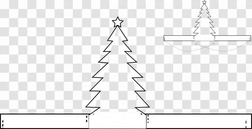 Paper Drawing Fir Line Art Christmas Tree - Parallel Transparent PNG