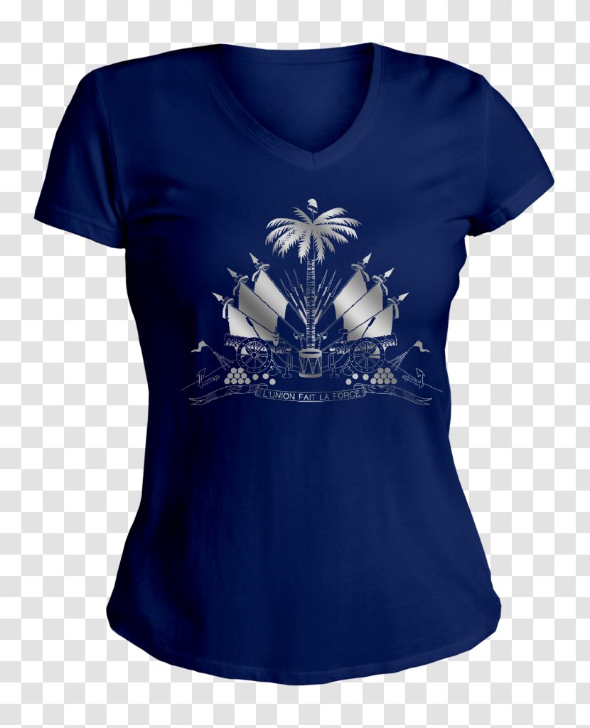 T-shirt Coat Of Arms Haiti Clothing - Active Shirt - Woman Arm Transparent PNG
