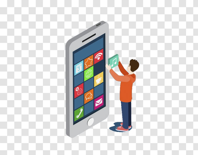 Mobile Phone Telephone App - Portable Communications Device - Phones And People Vector Material Transparent PNG