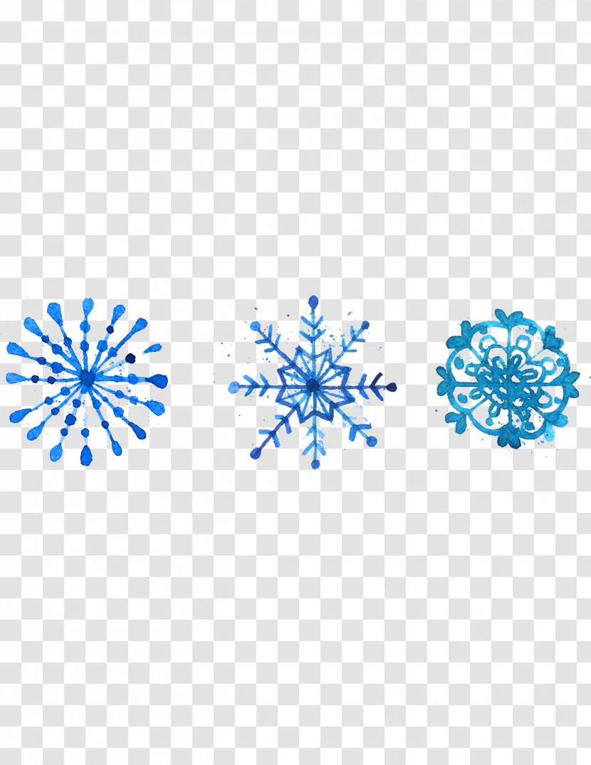 Snowflake Watercolor Painting Euclidean Vector - Snow - Blue Snowflakes Transparent PNG