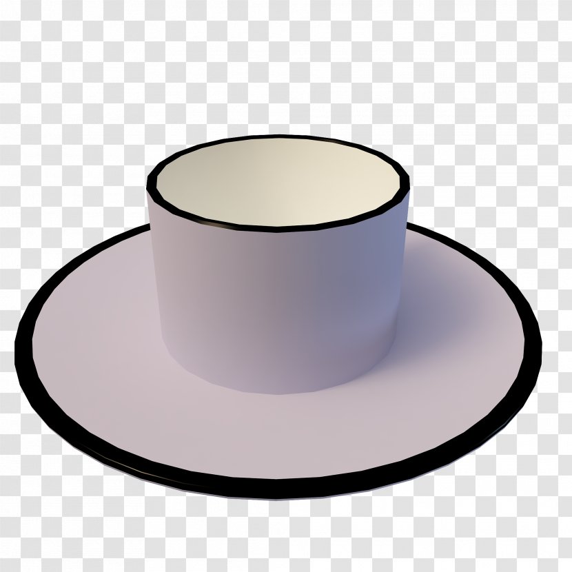 Coffee Cup Cafe Saucer - Hat - Black Edge White Transparent PNG