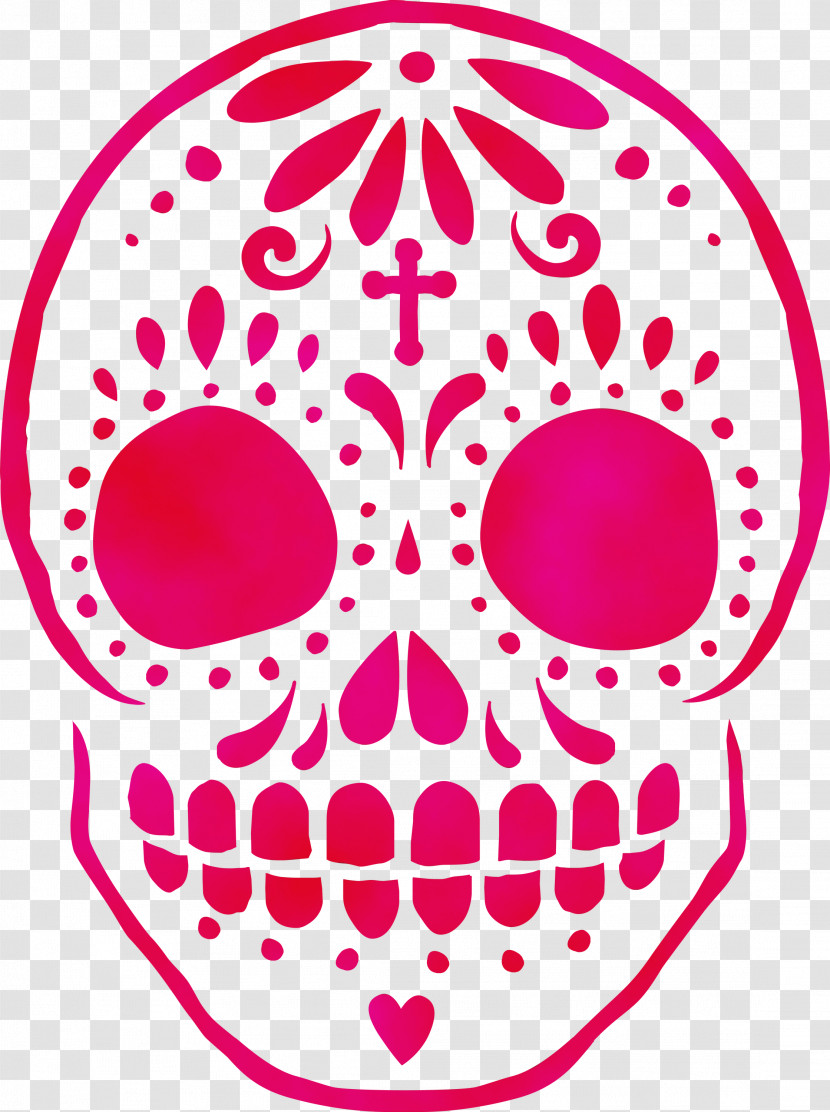 Calavera Day Of The Dead Free Stencil Skeleton Transparent PNG