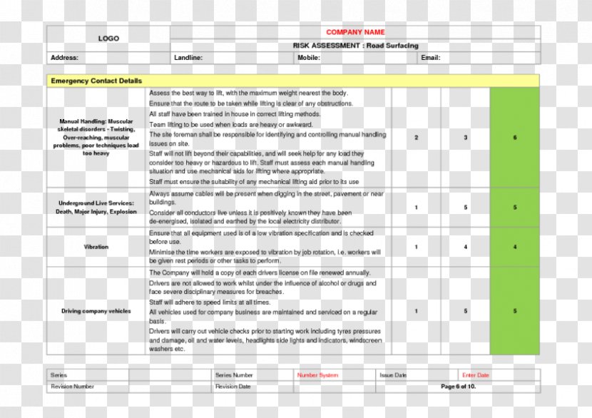 Risk Assessment Template Management Résumé - Document - Analysis Transparent PNG