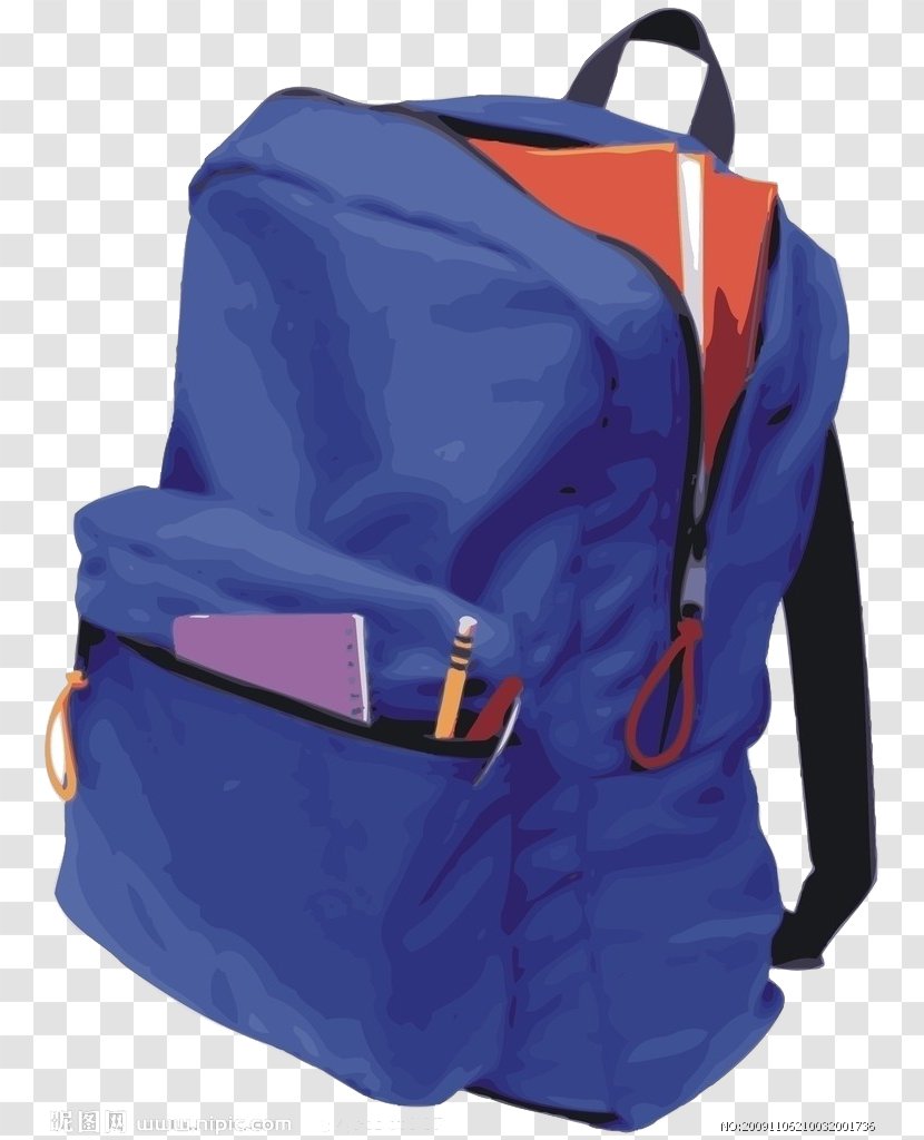 Student Backpack School Supplies Bag - Blue Transparent PNG