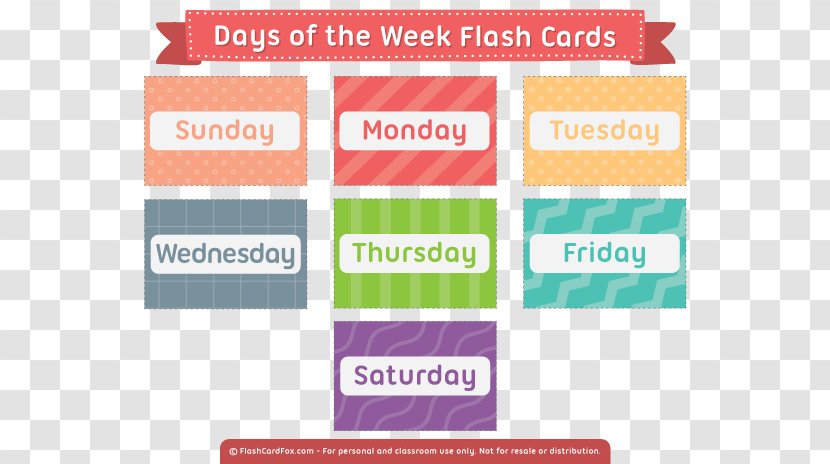 Flashcard Learning English Study Skills Names Of The Days Week - Skip Counting Transparent PNG