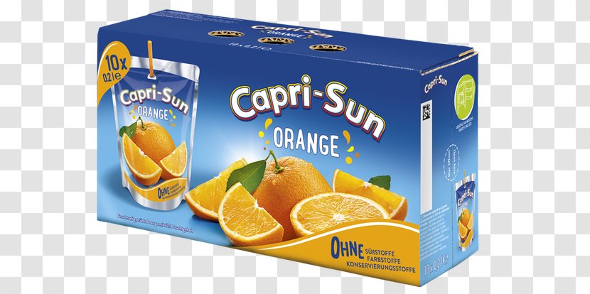 Orange Juice Fizzy Drinks Capri Sun - Caprisun Transparent PNG