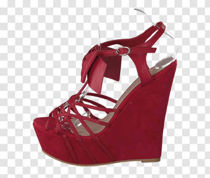 Sandal High-heeled Shoe Red Suede - Pump Transparent PNG