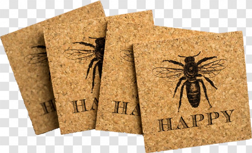Paper Insect Wing Sticker Bee Square Games - Cork Coasters Transparent PNG
