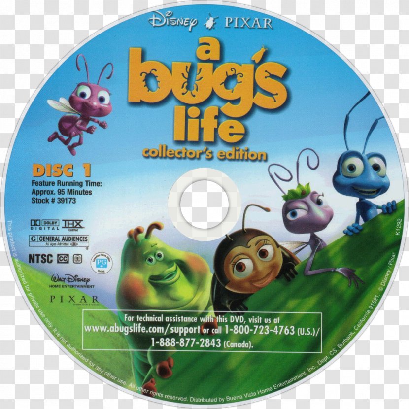 YouTube Flik A Bug's Life DVD Pixar - Label - Bugs Transparent PNG