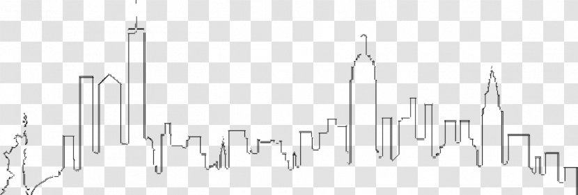 White Font - Black And - Nyc Skyline Outline Transparent PNG