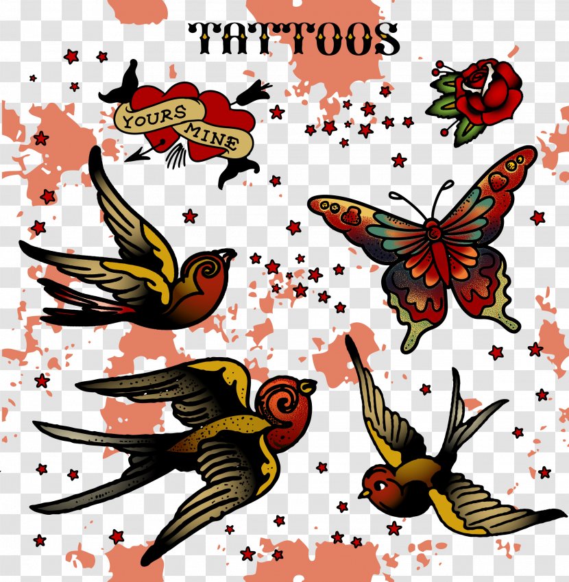 Tattoo Stock Photography Clip Art - Ink - Decorative Bird Transparent PNG