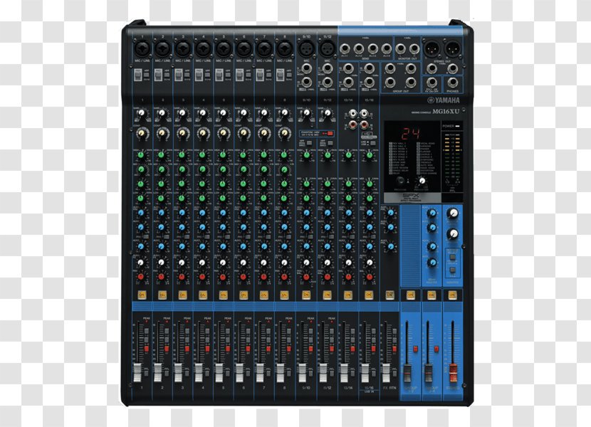 Audio Mixers Yamaha MG16XU Sound USB Corporation - Mixing Console Transparent PNG