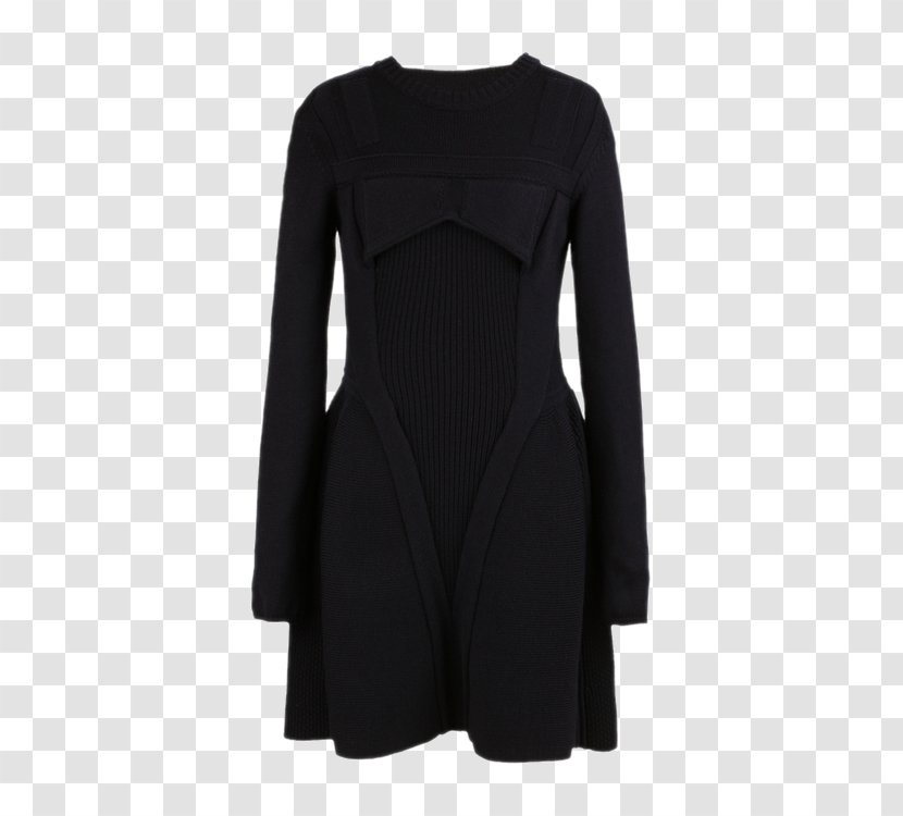 Little Black Dress Shoulder Sleeve - Autumn And Winter Wool Slim Transparent PNG